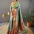 Light olive paithani saree with unstitched blouse piece