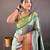 Light olive paithani saree with unstitched blouse piece