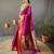 Rani pink paithani saree with unstitched blouse piece