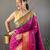 Rani pink paithani saree with unstitched blouse piece