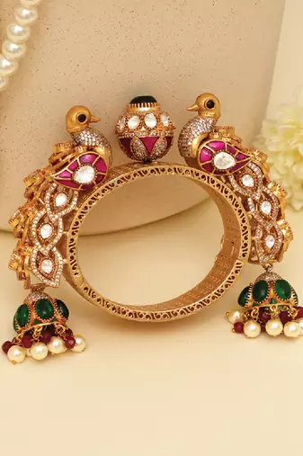 Gold plated multicolor heritage kada