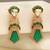 Gold plated green stones earrings