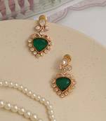 Gold plated green stones earrings