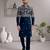 Blue armani premium designer festive wear indo western set