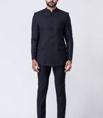 Black polyester tr premium designer festive wear jopdupuri suit set