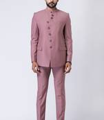 Mauve  polyester tr premium designer festive wear jopdupuri suit set