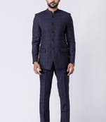 Navy blue polyester tr premium designer festive wear jopdupuri suit set