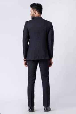 black bandhgala jodhpuri suit set for men 5