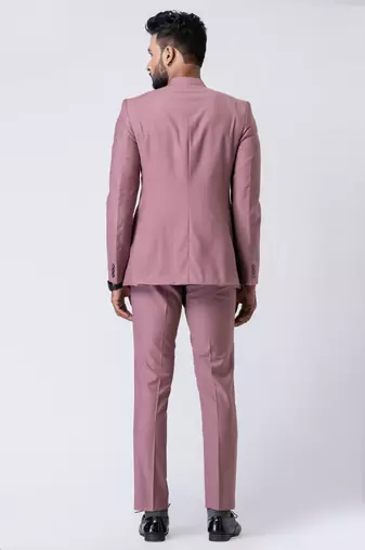 mauve bandhgala jodhpuri suit set for men