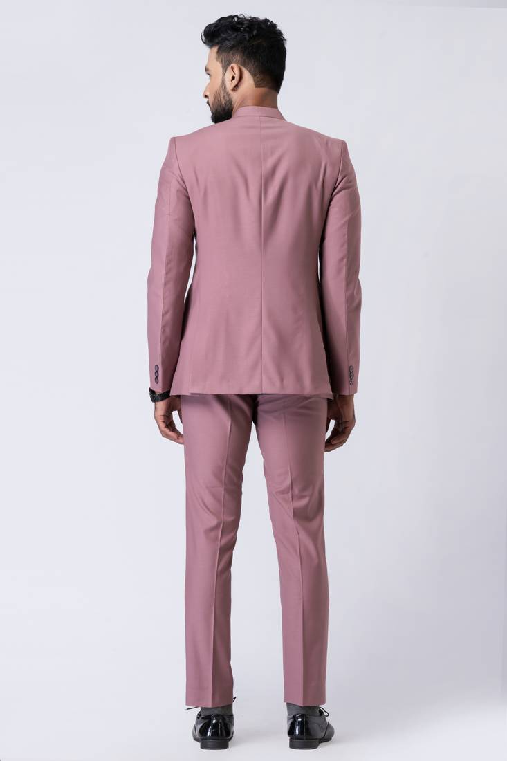 Mauve  polyester tr premium designer festive wear jopdupuri suit set