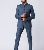 Light blue polyester tr premium designer festive wear jopdupuri suit set