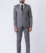 Grey polyester tr premium designer festive wear blazer with trouser set