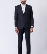 Black polyester tr premium designer festive wear blazer with trouser set