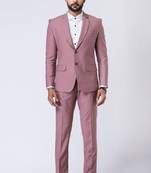 Mauve  polyester tr premium designer festive wear blazer with trouser set