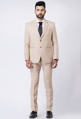 beige checked premium designer blazer with trouser set 2