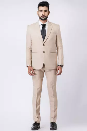 beige checked premium designer blazer with trouser set