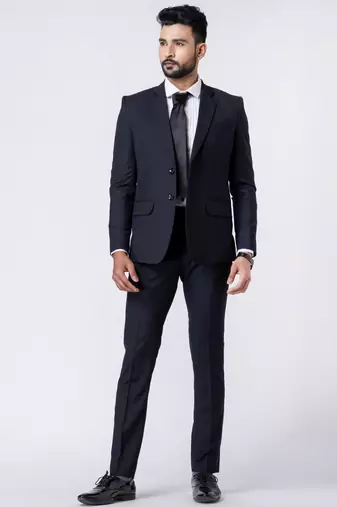 black premium designer blazer with trouser set