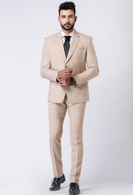 beige checked premium designer blazer with trouser set 3