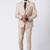 Beige polyester tr premium designer festive wear blazer with trouser set