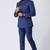 Light navy blue polyester tr premium designer festive wear jopdupuri suit set