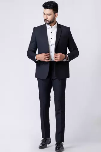 black premium designer blazer with trouser set