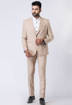 beige checked premium designer blazer with trouser set 4
