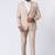 Beige polyester tr premium designer festive wear blazer with trouser set