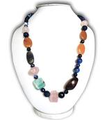 Tiger Eye,Amezonite,Rose Quartz,Agate 22" Fashion Necklace
