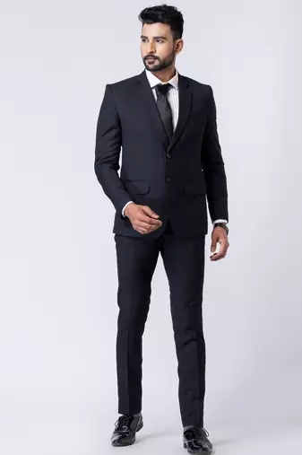 black premium designer blazer with trouser set