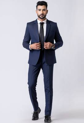 light navy blue premium designer blazer with trouser set 2