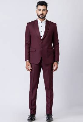 wine premium designer blazer with trouser set 2