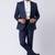 Light navy blue polyester tr premium designer festive wear blazer with trouser set