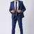 Blue polyester tr premium designer festive wear blazer with trouser set