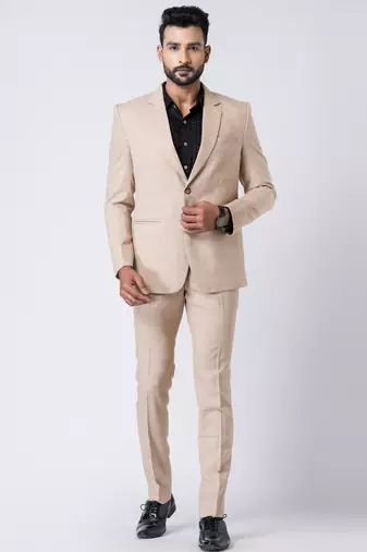 beige premium designer blazer with trouser set