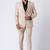 Beige polyester tr premium designer festive wear blazer with trouser set