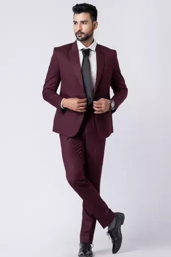 wine premium designer blazer with trouser set