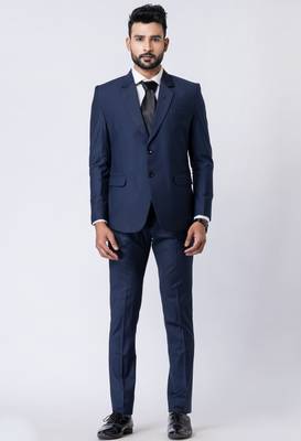 navy blue premium designer blazer with trouser set 1
