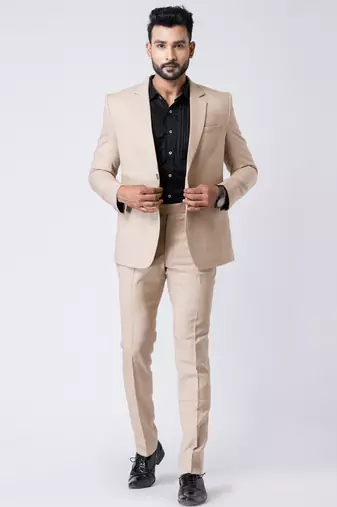 beige premium designer blazer with trouser set