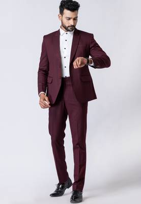 wine premium designer blazer with trouser set 4
