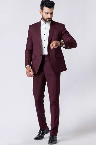 wine premium designer blazer with trouser set