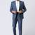 Light blue polyester tr premium designer festive wear blazer with trouser set
