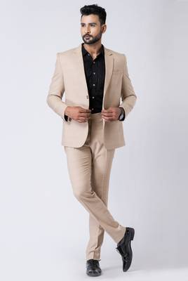 beige premium designer blazer with trouser set 4