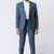 Light blue polyester tr premium designer festive wear blazer with trouser set