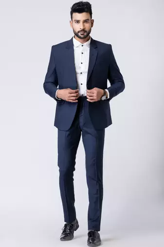 navy blue premium designer blazer with trouser set