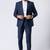 Navy blue polyester tr premium designer festive wear blazer with trouser set