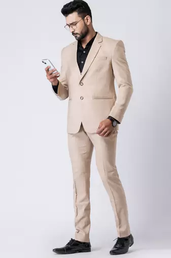 beige premium designer blazer with trouser set