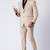 Beige polyester tr premium designer festive wear blazer with trouser set