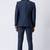 Navy blue polyester tr premium designer festive wear blazer with trouser set