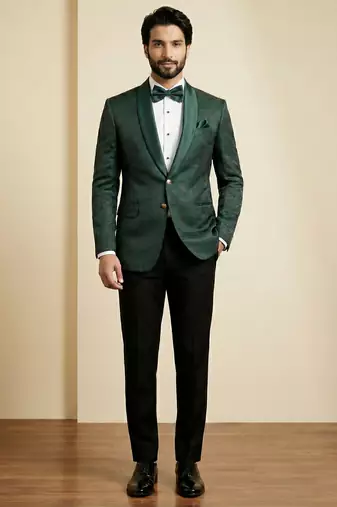 Premium jacquard with satin premium designer festive wear only blazer