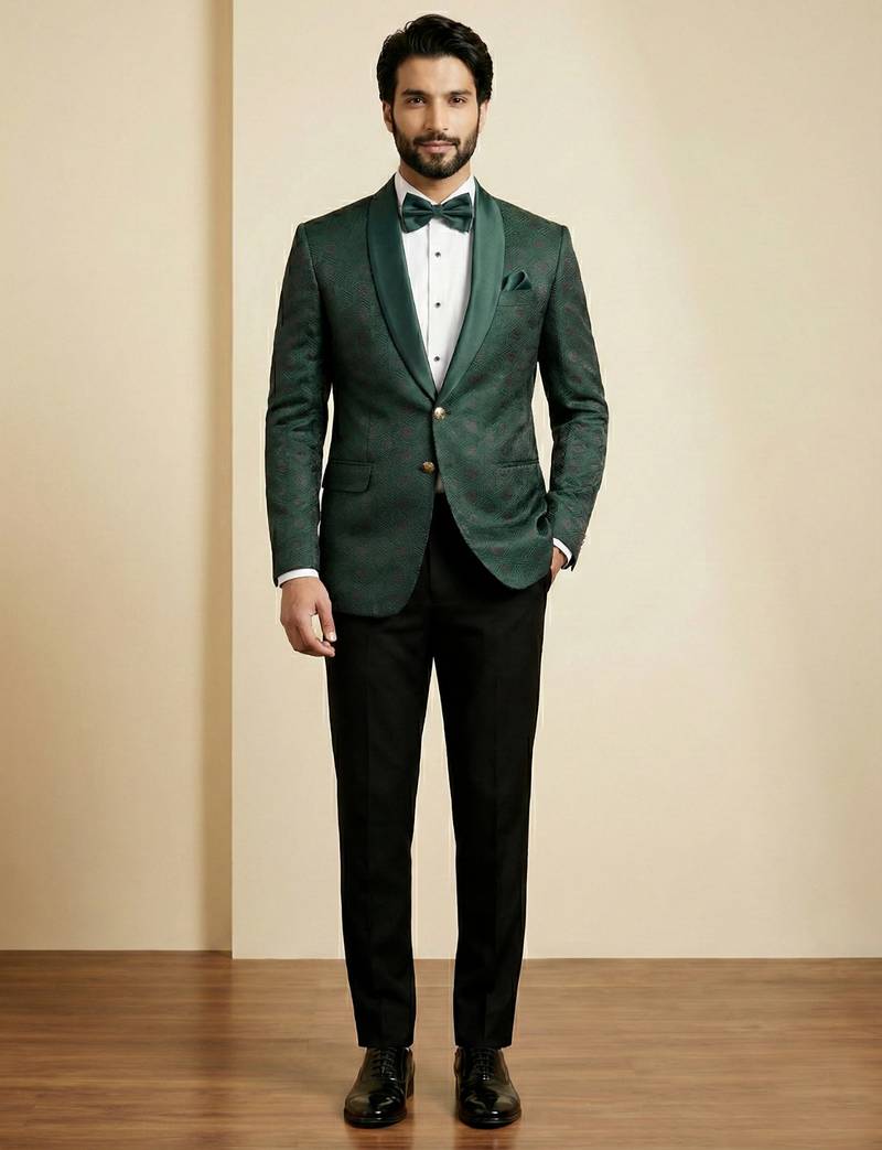 Premium jacquard with satin premium designer festive wear only blazer